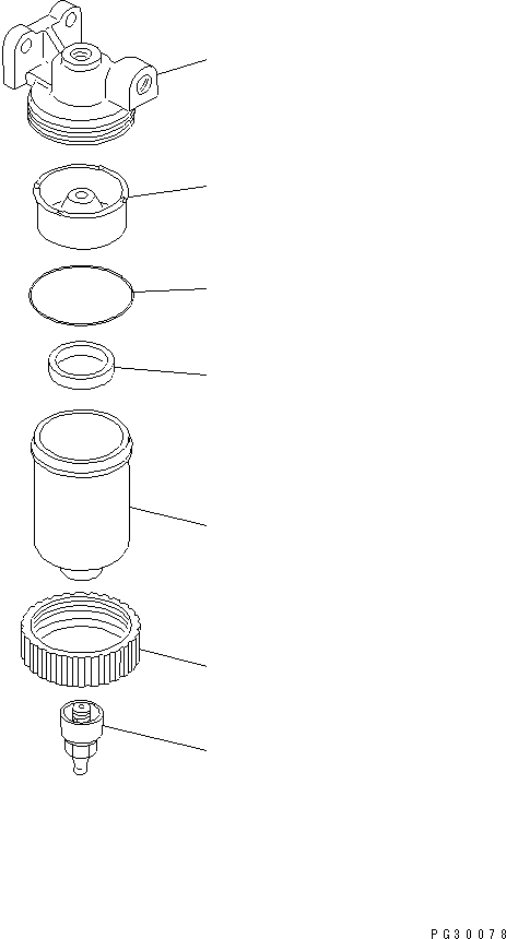 Komatsu parts book diagram for 6D125-1EE S/N 21811-UP: WATER SEPARATOR (FOR 13A ALTERNATOR)