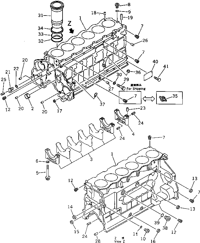 Engines Komatsu / 6D125-1J S/N 10001-UP(6d125-ar) / CYLINDER BLOCK(060010 : 0201)