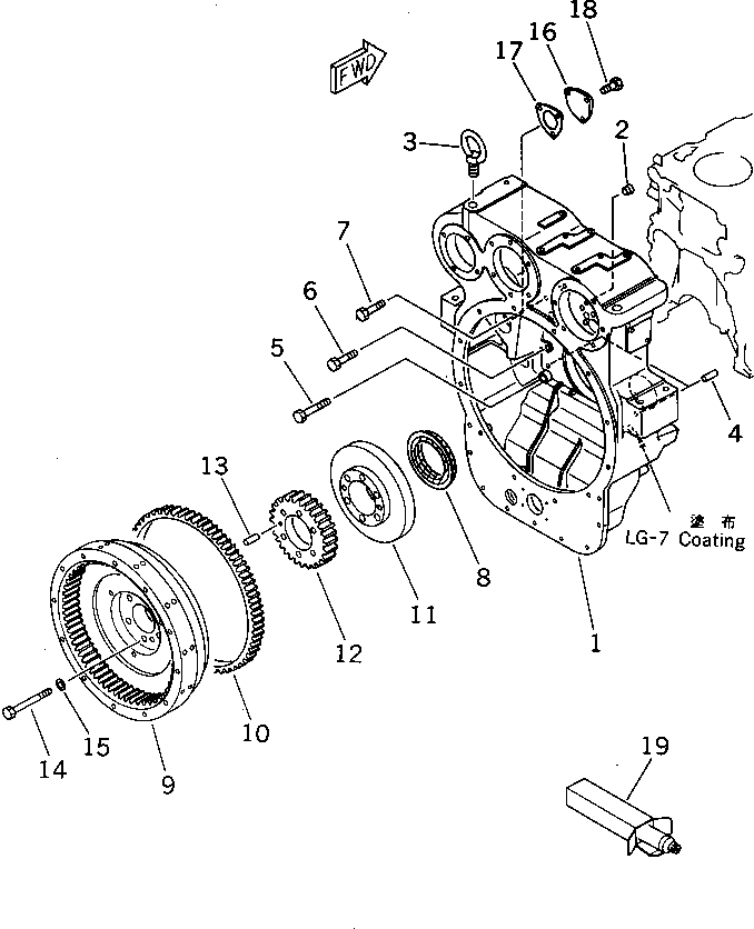 Engines Komatsu / 6D125-1J S/N 10001-UP(6d125-ar) / FLYWHEEL AND FLYWHEEL HOUSING(060060 : 0221)