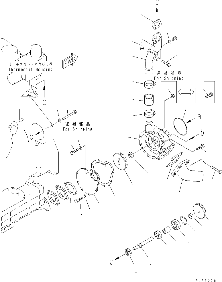 Engines Komatsu / 6D125-1W S/N 10001-UP(6d125-cc) / WATER PUMP AND MOUNTING(150010 : 0501)