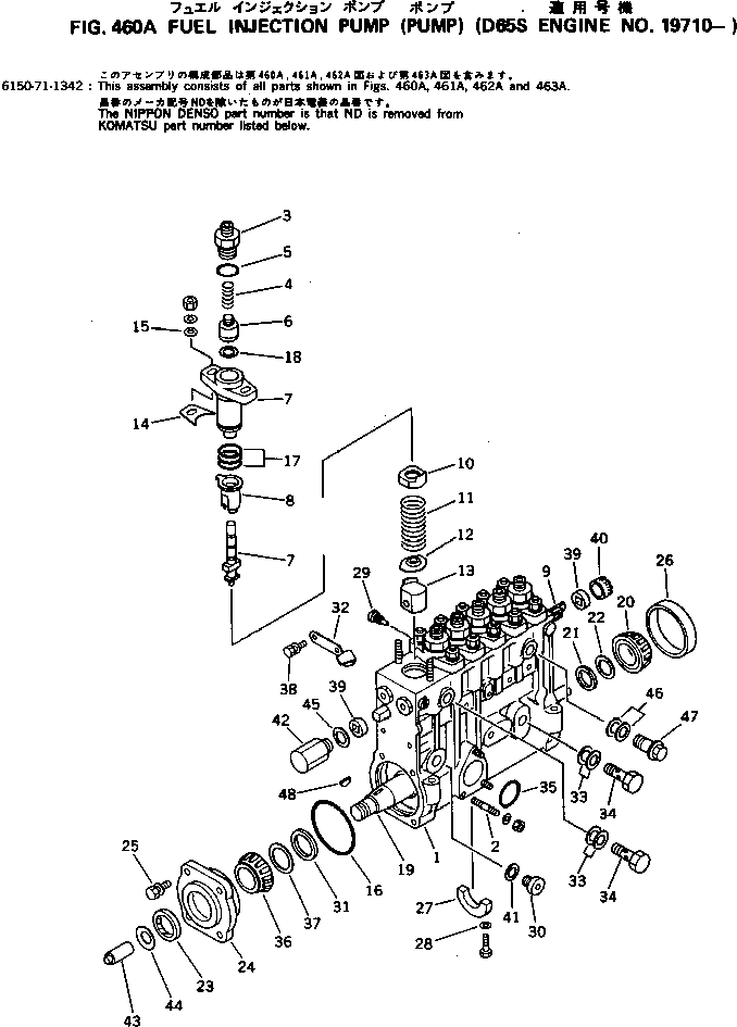 Engines Komatsu / 6D125-1M S/N 10001-UP(6d125-cr) / FUEL INJECTION PUMP (PUMP)(#19710-)(120060 : 460A)