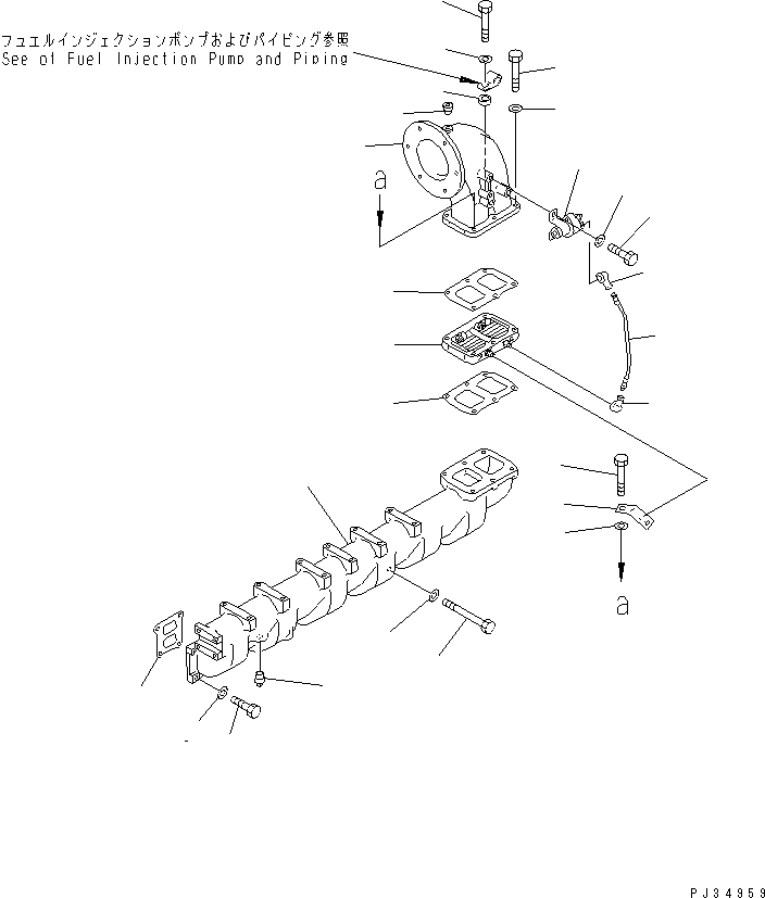 Engines Komatsu / 6D125-1TT S/N 26679-UP(6d125-dr) / AIR INTAKE MANIFOLD AND MOUNTING(030040 : 0131)