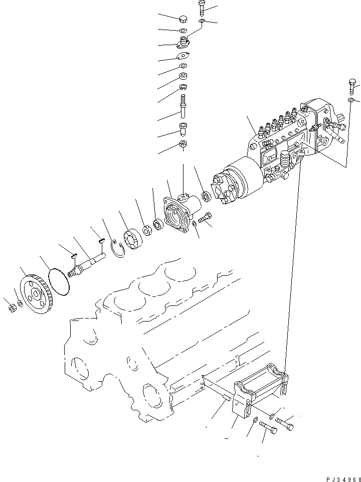 Engines Komatsu / 6D125-1TT S/N 26679-UP(6d125-dr) / FUEL INJECTION PUMP AND MOUNTING(120010 : 0401)