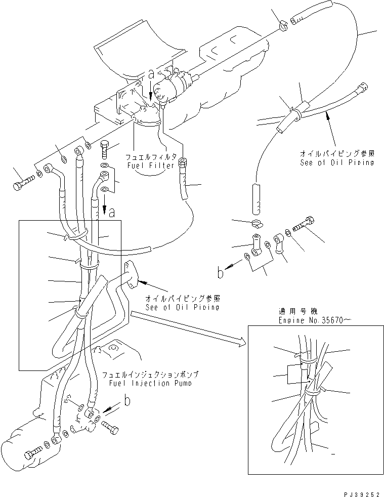 Engines Komatsu / 6D125-1TT S/N 26679-UP(6d125-dr) / FUEL FILTER PIPING(#29710-)(120050 : 0412A)