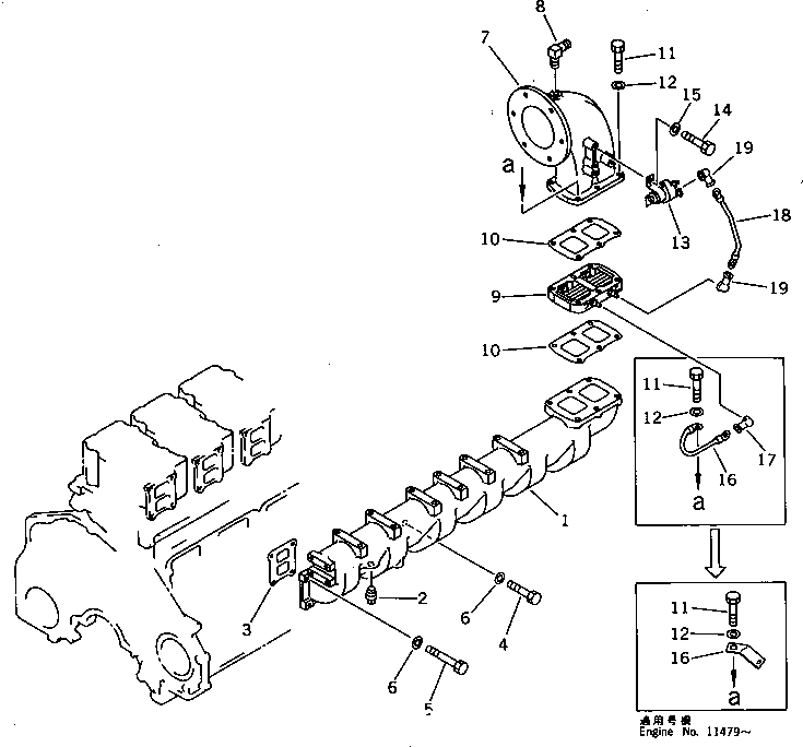 Engines Komatsu / 6D125-1K S/N 10001-UP(6d125-ic) / AIR INTAKE MANIFOLD AND CONNECTION(030040 : 0131)