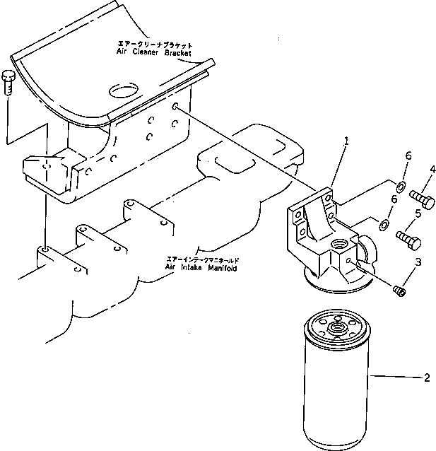 Engines Komatsu / 6D125-1K S/N 10001-UP(6d125-ic) / LUBRICATING OIL FILTER AND MOUNTING (WITH TURBOCHARGER)(090030 : 0312)