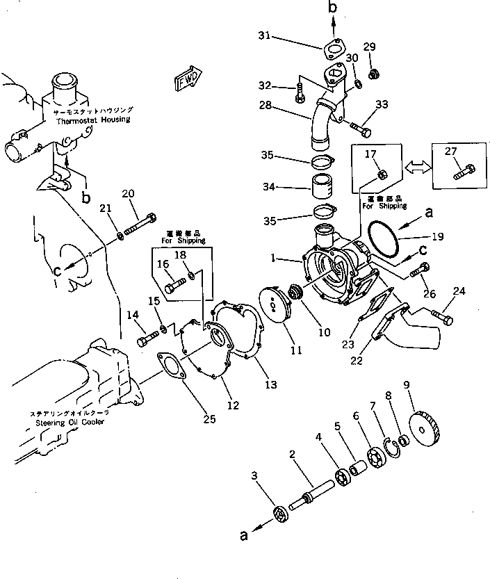 Engines Komatsu / 6D125-1YY S/N 26276-UP(6d125-ir) / WATER PUMP AND MOUNTING(150010 : 0502)