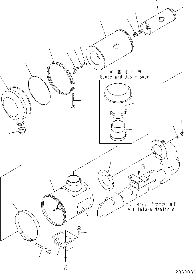 Engines Komatsu / 6D125-1Z S/N 19761-UP(6d125-jc) / AIR CLEANER AND MOUNTING(#19761-26169)(030070 : 0141)