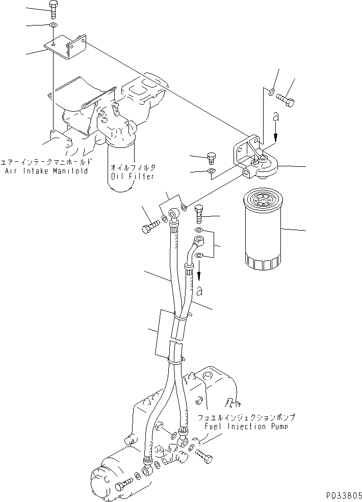 Engines Komatsu / 6D125-1AB S/N 10276-UP(6d125-kc) / FUEL FILTER AND PIPING(#24453-)(120030 : 0413)