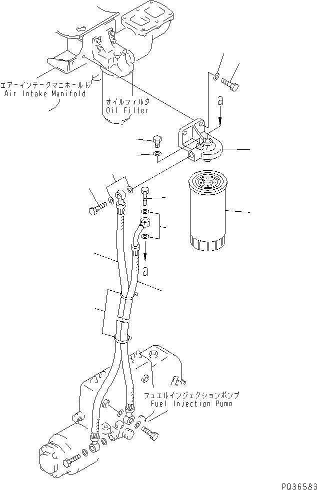 Engines Komatsu / 6D125-1AB S/N 10276-UP(6d125-kc) / FUEL FILTER AND PIPING(#24453-)(120040 : 0414)