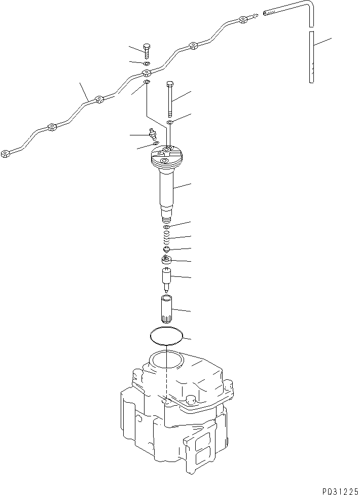 Engines Komatsu / 6D125-1AB S/N 10276-UP(6d125-kc) / FUEL NOZZLE AND SPILL PIPE(120060 : 0421)