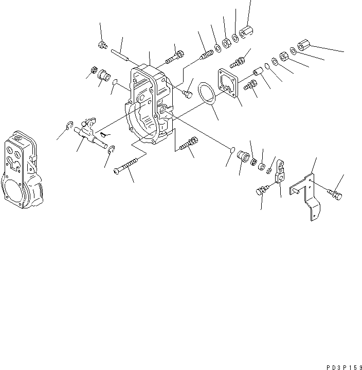 Engines Komatsu / 6D125-1AB S/N 10276-UP(6d125-kc) / FUEL INJECTION PUMP (GOVERNOR) (2/2) (INNER PARTS)(#24453-)(120140 : 0466)