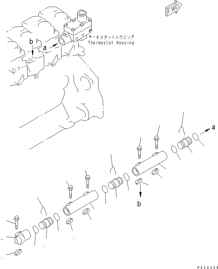 Engines Komatsu / 6D125-1AB-N S/N 47990-UP(6d125-mc) / WATER MANIFOLD(030140 : A1710-A3A1)