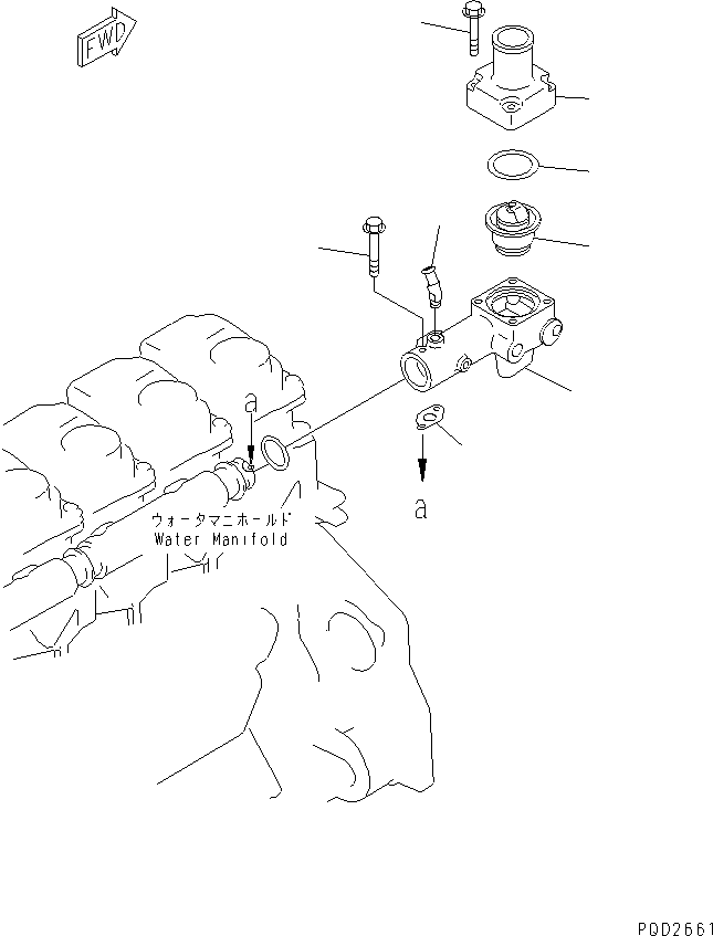 Engines Komatsu / 6D125-1AB-N S/N 47990-UP(6d125-mc) / THERMOSTAT HOUSING(030160 : A1730-A3A6)