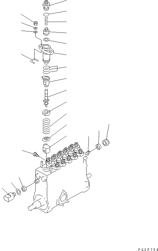 Engines Komatsu / 6D125-1AB-N S/N 47990-UP(6d125-mc) / FUEL INJECTION PUMP (PUMP) (2/2) (HIGH ALTITUDE SPEC.) (WITH     ELECTRICAL GOVERNOR) (INNER PARTS)(030520 : A4010-C3C5)