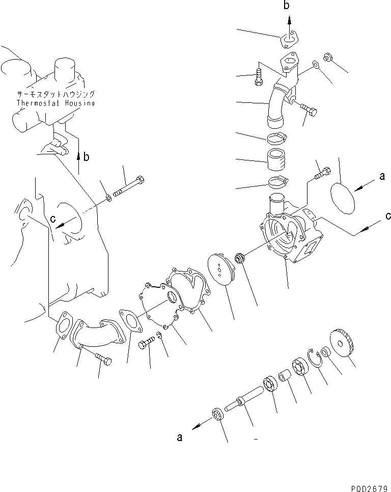 Engines Komatsu / 6D125-1AB-N S/N 47990-UP(6d125-mc) / WATER PUMP(030770 : A5010-A3A3)