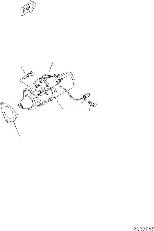 Engines Komatsu / 6D125-1AB-N S/N 47990-UP(6d125-mc) / STARTING MOTOR MOUNTING (11KW)(030870 : A6210-A3C1)