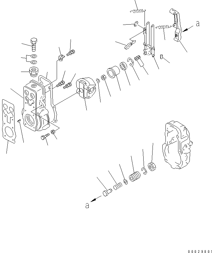 Komatsu parts book diagram for 6D125-1A-EA S/N 10001-UP: FUEL INJECTION PUMP (GOVERNOR) (1/2) (INNER PARTS)(#19771-)