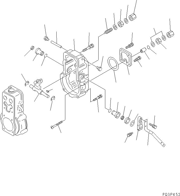 Komatsu parts book diagram for 6D125-1A-EA S/N 10001-UP: FUEL INJECTION PUMP (GOVERNOR) (2/2) (INNER PARTS)(#37408-)