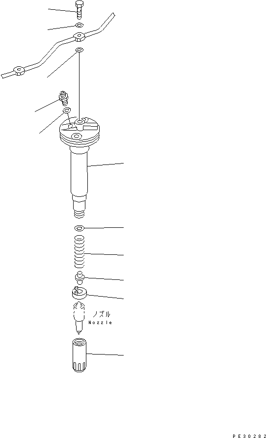 Komatsu parts book diagram for 6D125-1A-EA S/N 10001-UP: NOZZLE HOLDER (INNER PARTS)(#81689-)