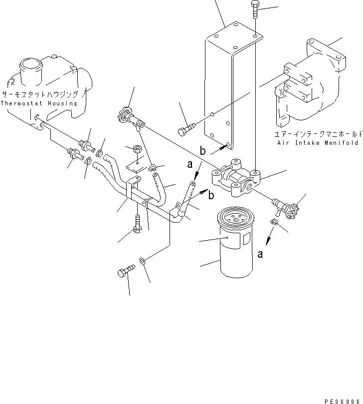 Komatsu parts book diagram for 6D125-1A-EA S/N 10001-UP: CORROSION RESISTOR AND PIPING