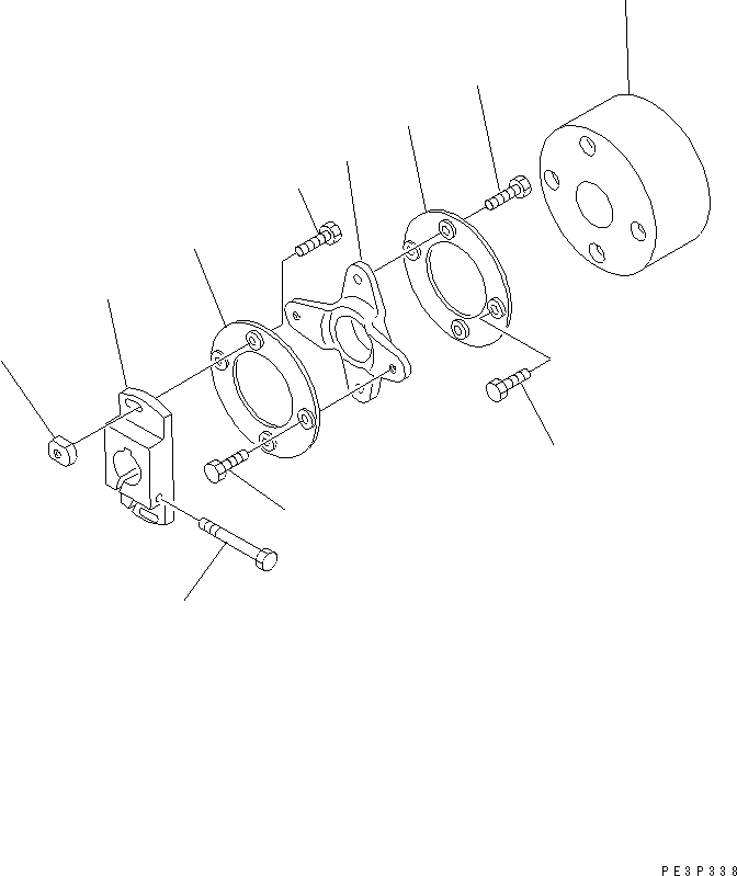 Komatsu parts book diagram for 6D125-1B-EL S/N 10001-UP: FUEL INJECTION PUMP (COUPLING) (INNER PARTS)(#37408-)