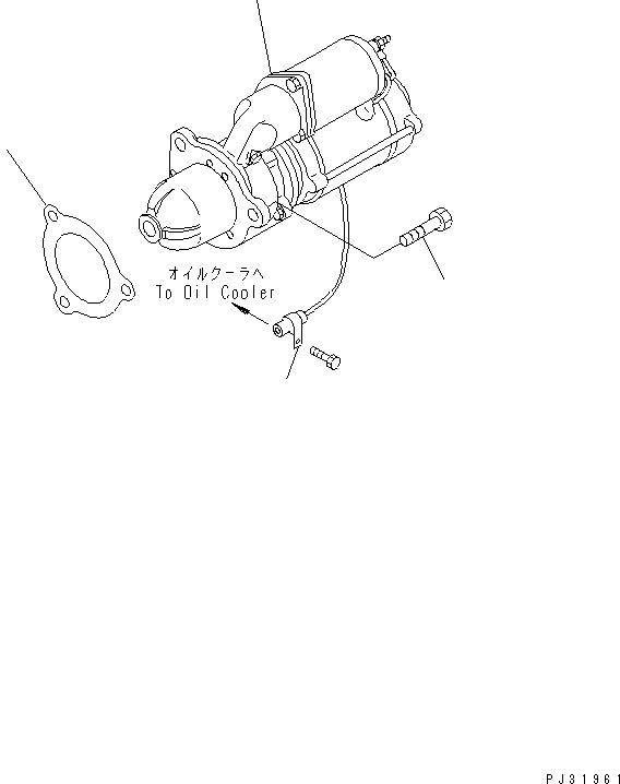 Komatsu parts book diagram for 6D125-1B-EL S/N 10001-UP: STARTING MOTOR MOUNTING (7.5KW) (FOR TRIMMING DOZER)