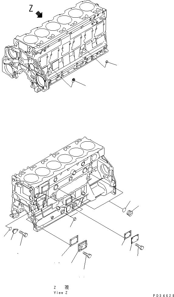 Engines Komatsu / 6D125E-2D-5 S/N 60721-UP(6d125e4c) / CYLINDER BLOCK (2/2)(#64065-76795)(030310 : A2010-B3F9)