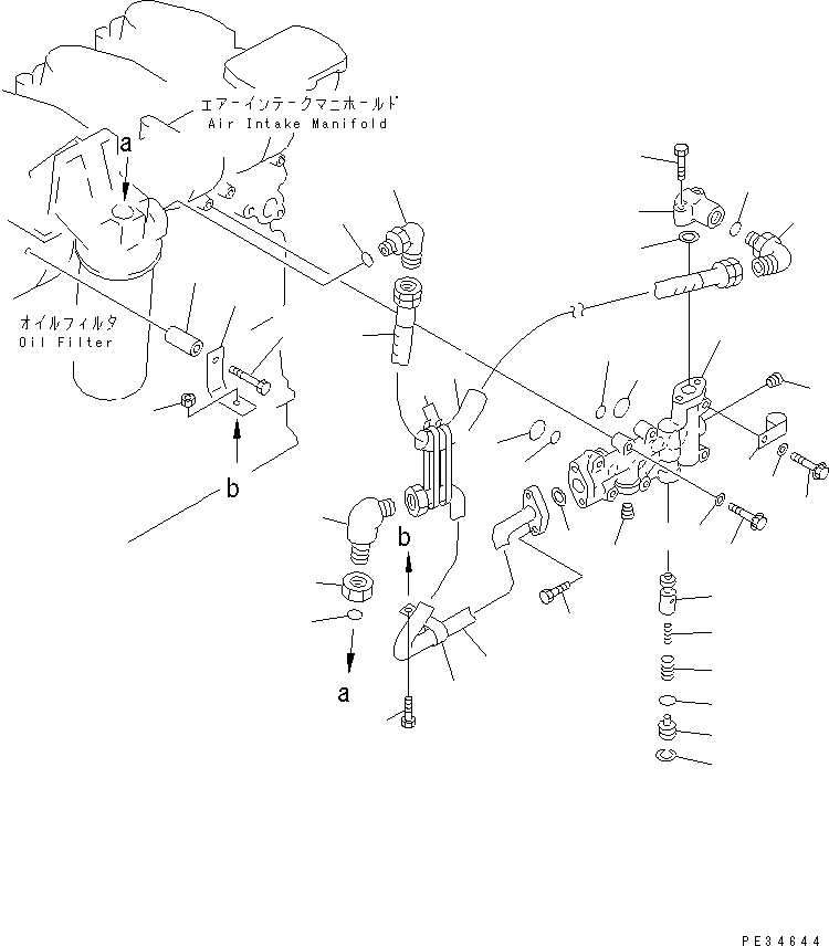 Engines Komatsu / 6D125E-2D-5 S/N 60721-UP(6d125e4c) / OIL ADAPTER(#64065-)(030550 : A3110-B3E9)