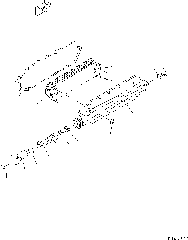 Engines Komatsu / 6D125E-2D-5 S/N 60721-UP(6d125e4c) / OIL COOLER(#76796-)(030570 : A3310-A3C2)