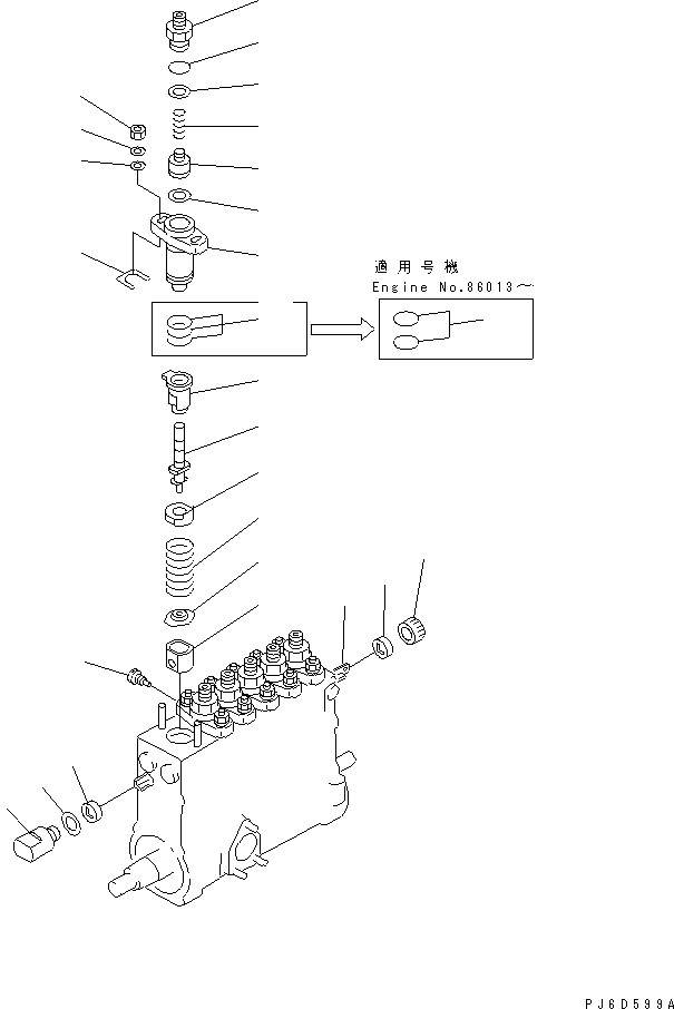 Engines Komatsu / 6D125E-2D-5 S/N 60721-UP(6d125e4c) / FUEL INJECTION PUMP (PUMP) (2/2) (INNER PARTS)(#64065-)(030620 : A4010-C3L1)
