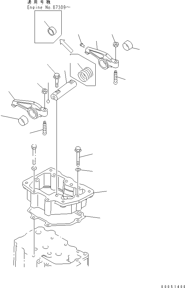 Engines Komatsu / 6D125E-2H-5 S/N 60721-UP(6d125e6c) / ROCKER ARM(#65905-)(030460 : A2410-A3A1)