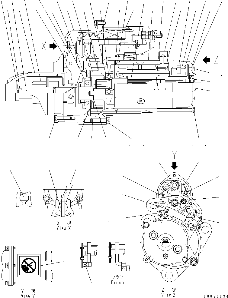 Engines Komatsu / 6D125E-2H-5 S/N 60721-UP(6d125e6c) / STARTING MOTOR (7.5KW) (INNER PARTS)(#90020-116221)(031010 : A6210-C3A1)