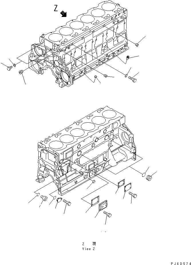 Engines Komatsu / 6D125E-2F-5 S/N 60721-UP(6d125e7r) / CYLINDER BLOCK BLIND COVER AND PLUG(#76796-)(030260 : A2011-A3E4)