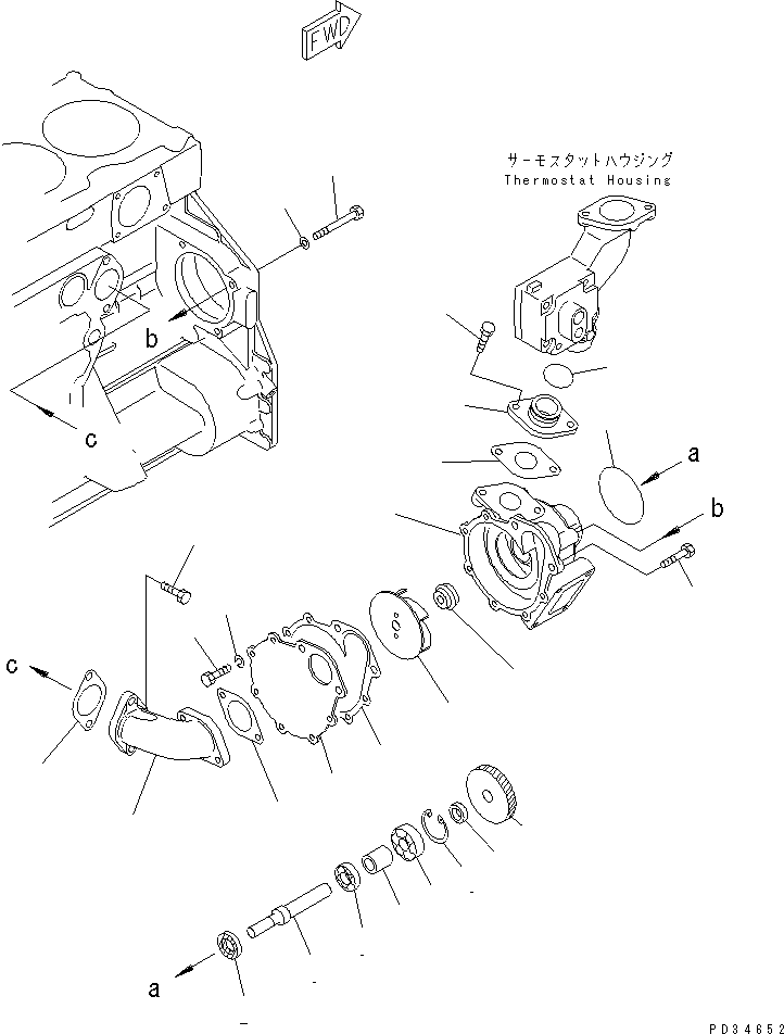 Engines Komatsu / 6D125E-2F-5 S/N 60721-UP(6d125e7r) / WATER PUMP(#64065-75182)(030690 : A5010-A3F6)