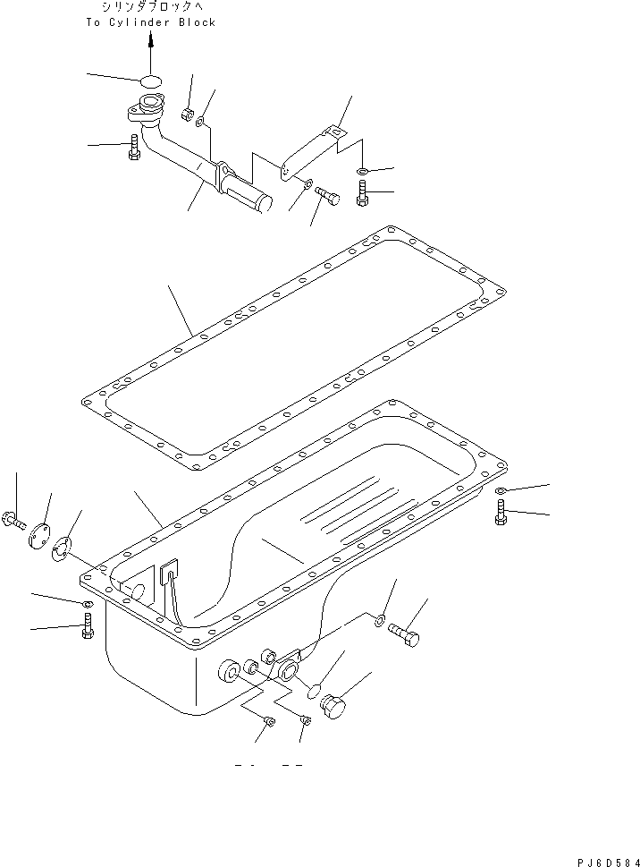 Engines Komatsu / 6D125E-2A-5 S/N 60721-UP(6d125e9r) / OIL PAN AND SUCTION TUBE (EXTREME COLD TERRAIN SPEC.)(#78098-)(030570 : A2110-A3K6)