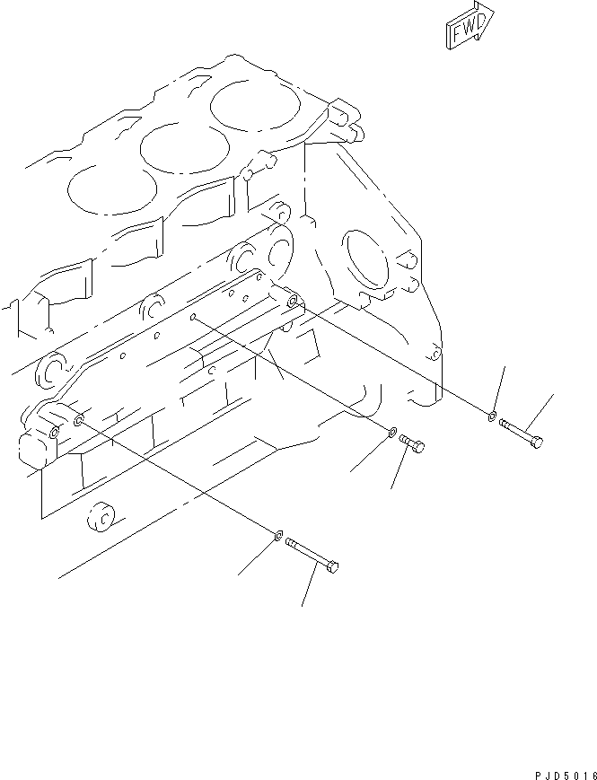 Engines Komatsu / 6D125E-2A-5 S/N 60721-UP(6d125e9r) / OIL COOLER MOUNTING PARTS(#76796-)(030880 : A3311-A3A6)