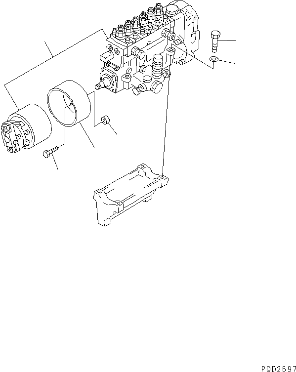 Engines Komatsu / 6D125E-2A-5 S/N 60721-UP(6d125e9r) / FUEL INJECTION PUMP MOUNTING (INDUSTRY WASTE SPEC.) (HIGH ALTITUDE SPEC.)(#69121-)(030940 : A4010-A3L3Z)