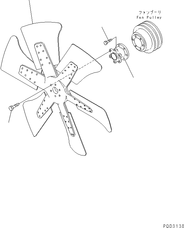 Engines Komatsu / 6D125E-2A-5 S/N 60721-UP(6d125e9r) / COOLING FAN(#61582-)(031440 : A5030-A3E3)