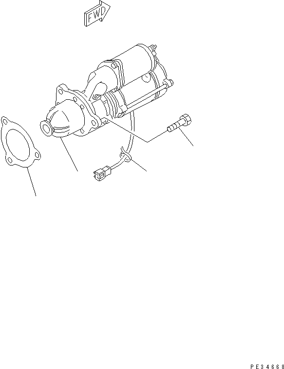 Engines Komatsu / 6D125E-2A-5 S/N 60721-UP(6d125e9r) / STARTING MOTOR MOUNTING (7.5KW) (TRIMMING SPEC.)(#62467-)(031750 : A6210-A3E1)