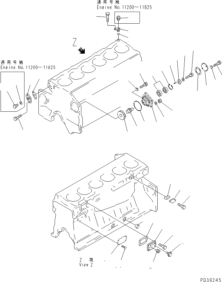 Engines Komatsu / 6D140-1A S/N 11200-UP(6d140-1r) / CYLINDER BLOCK (2/2)(060020 : 0202)