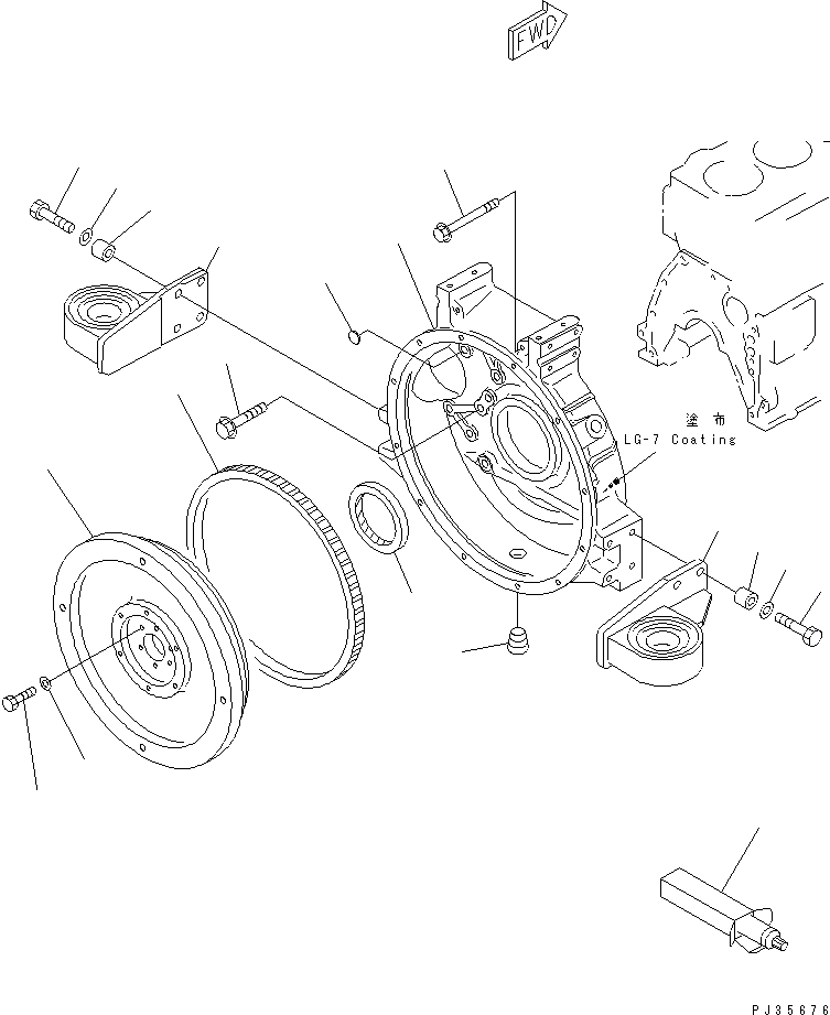 Engines Komatsu / 6D95L-1C S/N 10001-UP(6d95l-0c) / FLYWHEEL AND FLYWHEEL HOUSING(060060 : 0221)