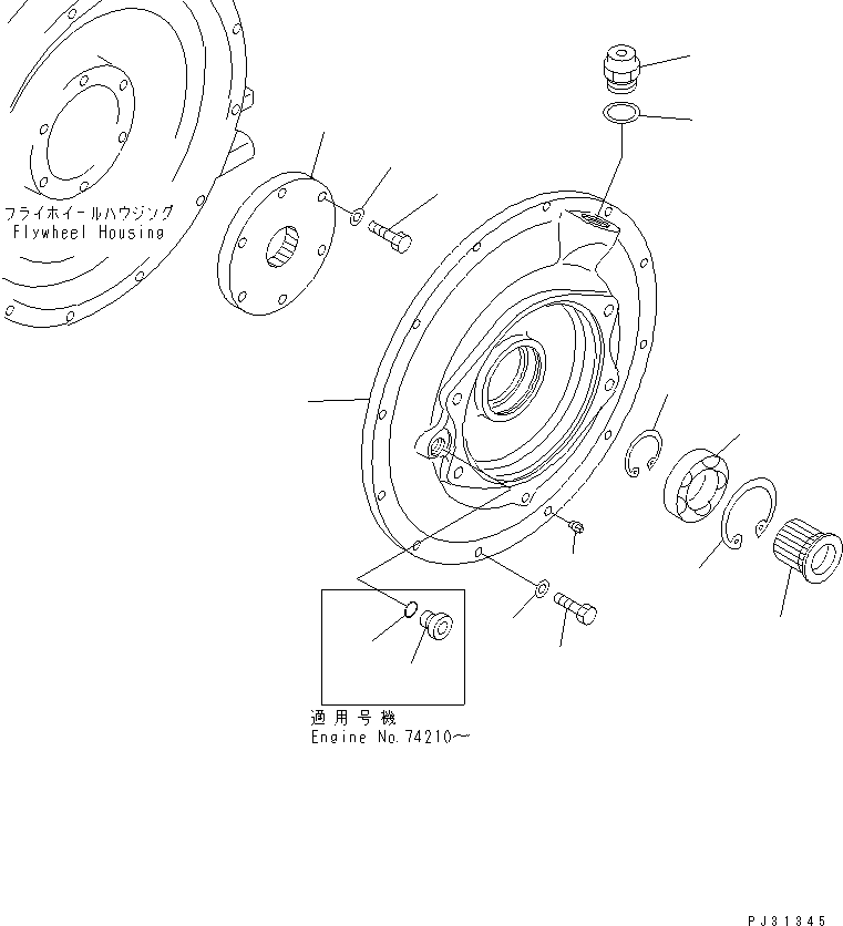 Engines Komatsu / 6D95L-1C S/N 10001-UP(6d95l-0c) / POWER TAKE OFF(060070 : 0225)