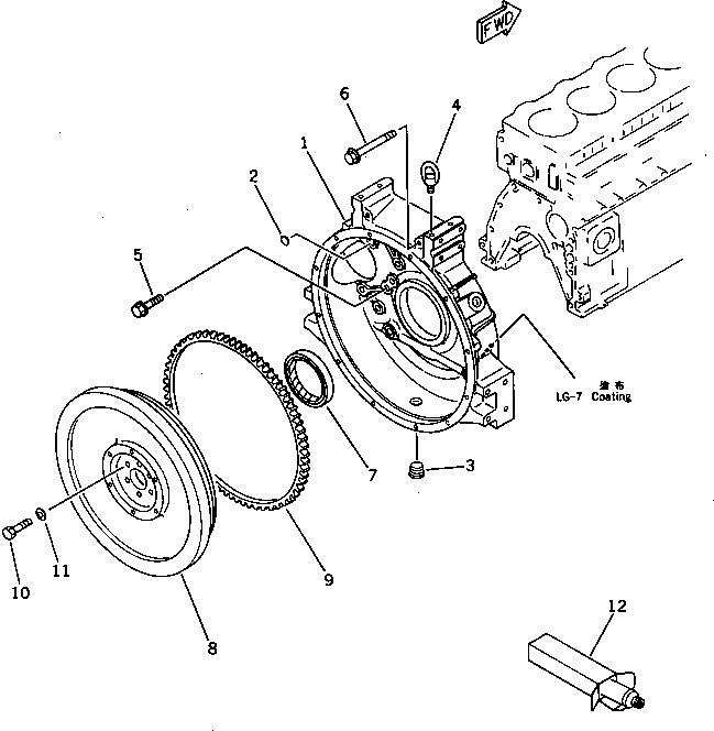 Engines Komatsu / 6D95L-1B S/N 10001-UP(6d95l-0r) / FLYWHEEL AND FLYWHEEL HOUSING(#10001-21726)(060050 : 0221)
