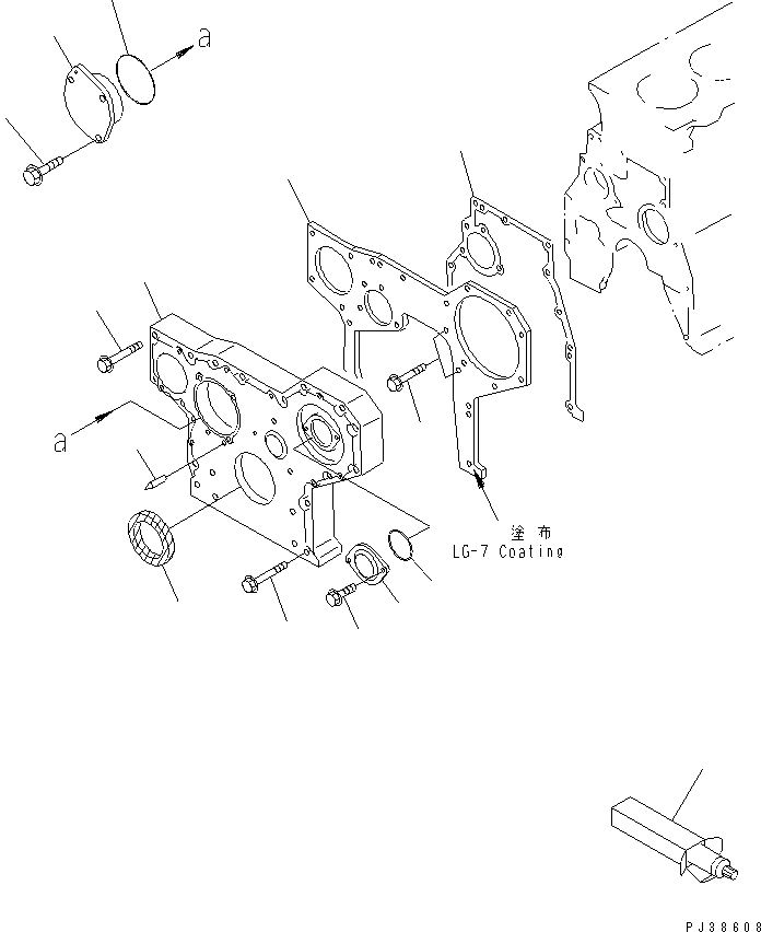 Engines Komatsu / 6D95L-1AC-TR S/N 96999-UP(6d95l-6c) / FRONT COVER(030120 : A2040-A0A6)