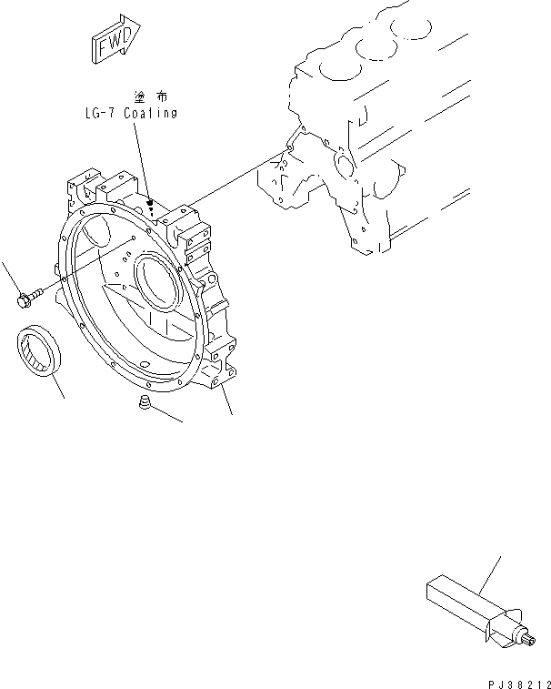 Engines Komatsu / 6D95L-1AC-TR S/N 96999-UP(6d95l-6c) / FLYWHEEL HOUSING(030160 : A2210-A0A2)