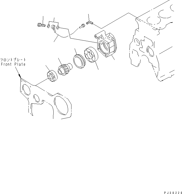 Engines Komatsu / 6D95L-1AC-TR S/N 96999-UP(6d95l-6c) / FRONT POWER TAKE OFF(030250 : A2610-A0A1)