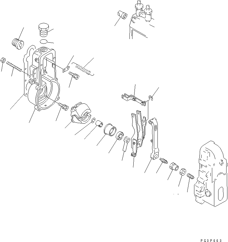 Engines Komatsu / 6D95L-1AC-TR S/N 96999-UP(6d95l-6c) / FUEL INJECTION PUMP (GOVERNOR) (1/2) (WITHOUT STOP MOTOR)        (INNER PARTS)(#100413-)(030300 : A4010-D0B1)