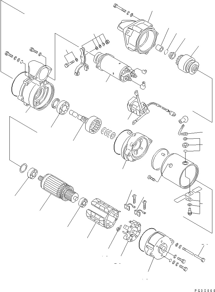 Engines Komatsu / 6D95L-1AC-TR S/N 96999-UP(6d95l-6c) / STARTING MOTOR (5.5KW) (INNER PARTS)(#100413-)(030490 : A6210-B0A5)