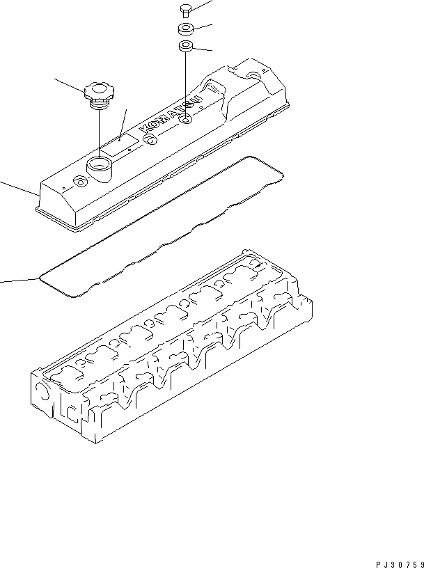 Engines Komatsu / 6D95L-1L-WR S/N 10001-UP(6d95l-6r) / CYLINDER HEAD COVER(030030 : 0115)